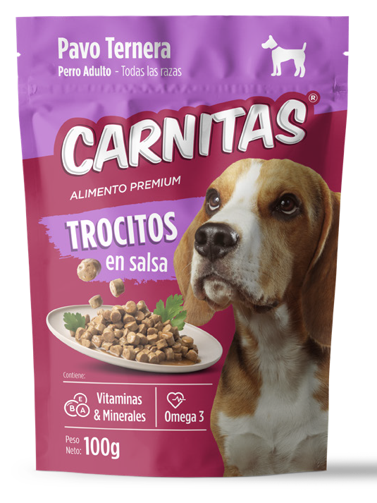 Trocitos en salsa perro. Pavo Ternera